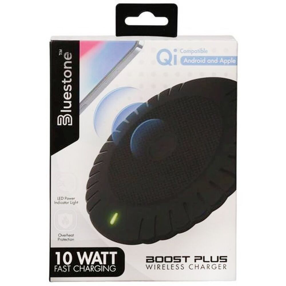 BlueStone Boost Plus 10 Watt Fast Wireless Charging Pad Black